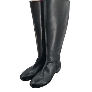 Antonio Melani Black Leather Riding Boots - Size 7.5M